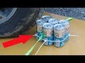 強炭酸水缶VSプレス専用車両 /RUNNING OVER Carbonated (Sparkling) Water cans WITH A CAR