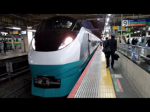 [MHあり！！]E657系 K17編成(フレッシュひたち色リバイバルカラー塗装・緑色・連結カバーなし)  特急ひたち20号品川行が7分遅れてMHを鳴らしながら上野駅9番線を発車するシーン