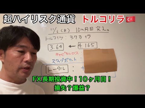【トルコリラ・日本円】10ヶ月目突入。FX長期投資日記。不労所得実施中。スワップポイントはどう？利益？損益？