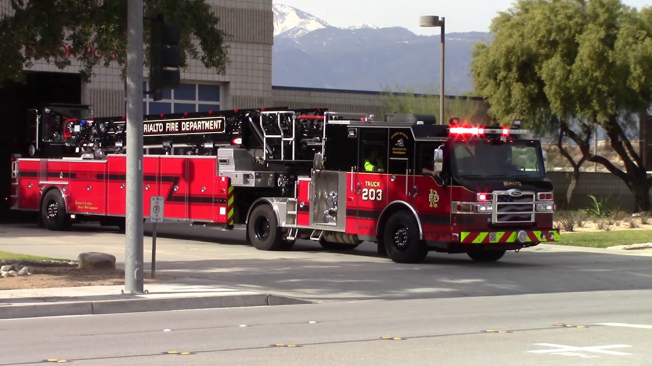 Rialto Fire Department 203, & SBCoFD 221A Responding To Medical Aid