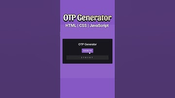 OTP Generator Using HTML, CSS & JavaScript 🔐#short #javascriptprojects #otpverification