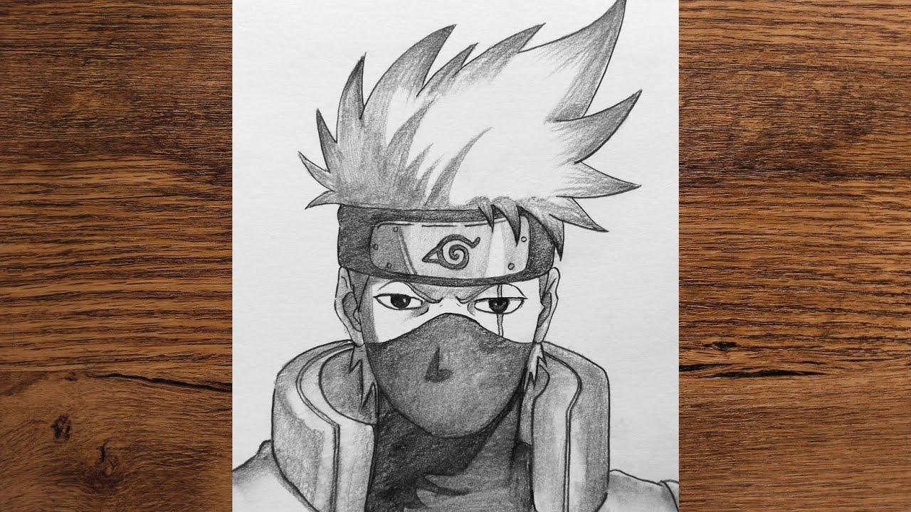 Как нарисовать Какаши шаг за шагом | Простой рисунок в стиле аниме | Простой рисунок для начинающих