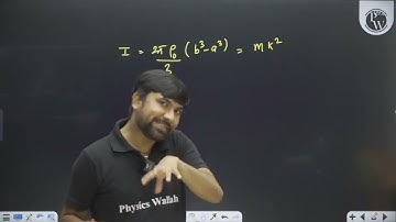 A circular disc of radius \(b\) has a hole of radius a at its centre (see figure). If the mass p....