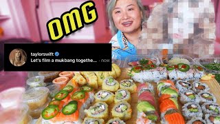 SUSHI MUKBANG with TAYLOR SWIFT (she dmed me!!!!) ♡ (Soy)