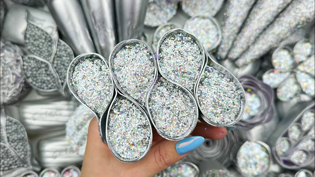 ASMR★(4K)★Crushing soap★Clay cracking★Soap boxes with foam starch&glitter★