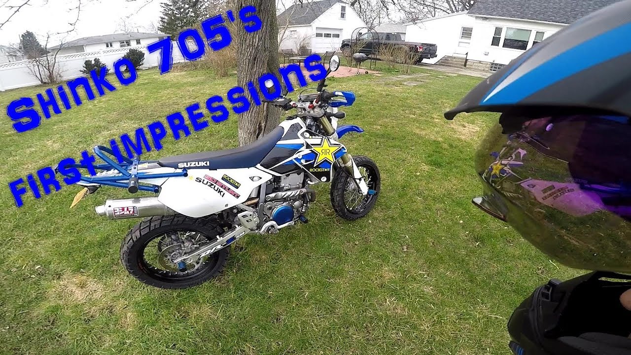 S♡m Shinko 705 on a DRZ400sm first impressions - YouTube