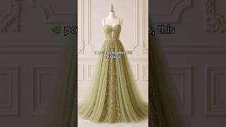 Matcha Green Gold Embroidered Corset Evening Dress - Luullacom #promdress #formaldress #shorts #fyp
