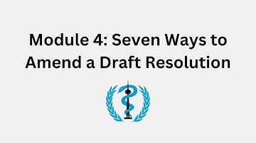 Module 4: Seven Ways to Amend a Draft Resolution