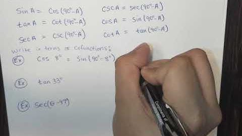 Write the function in terms of its cofunction.