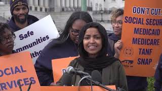 Representative Ilhan Omar joins SPACEs in Action at the Hands Off Don't Cut Rally at the US Capitol