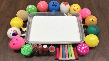 Mixing Random Things into Flufy Slime | Relaxing Slime With Balloons !