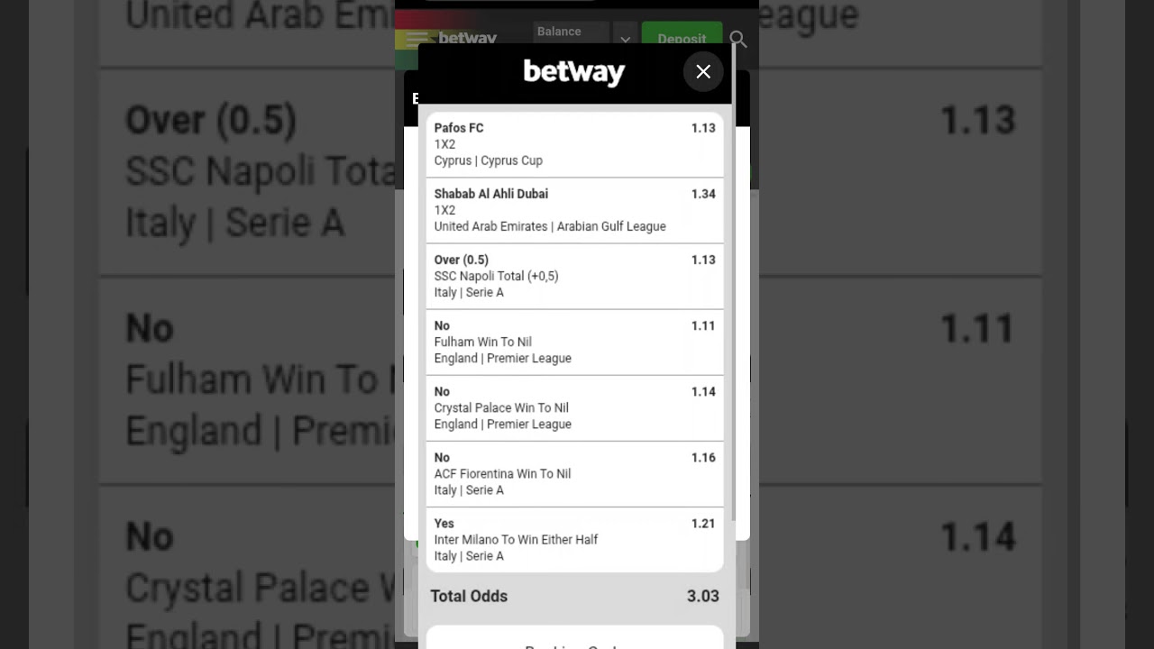 07/01/2026 3 odds BETWAY CODE: BW301EE5B4 