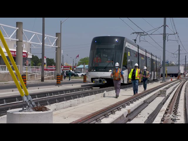 Eglinton Crosstown First Vehicle Delivery class=