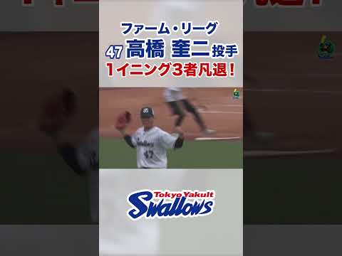 【ファーム・リーグ】高橋奎二投手 1イニング3者凡退！ #swallows #shorts #高橋奎二