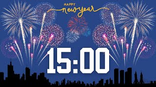 15 Minute New Year's Countdown Timer | Fireworks Theme | Nixstar ☆
