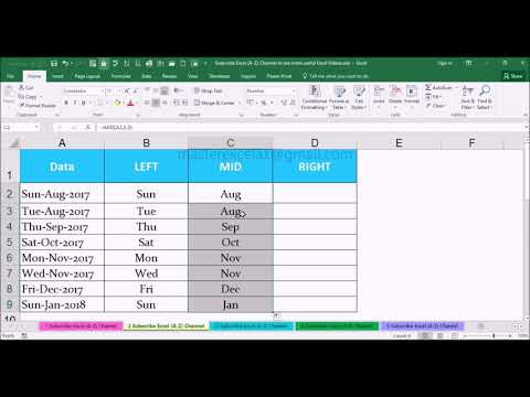 Left, Mid, Right function in excel | Excel formula for job