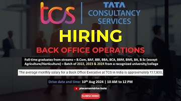 TCS BPS Walk-in Drive at Maharashtra | Explore Opportunities at TCS | 2024
