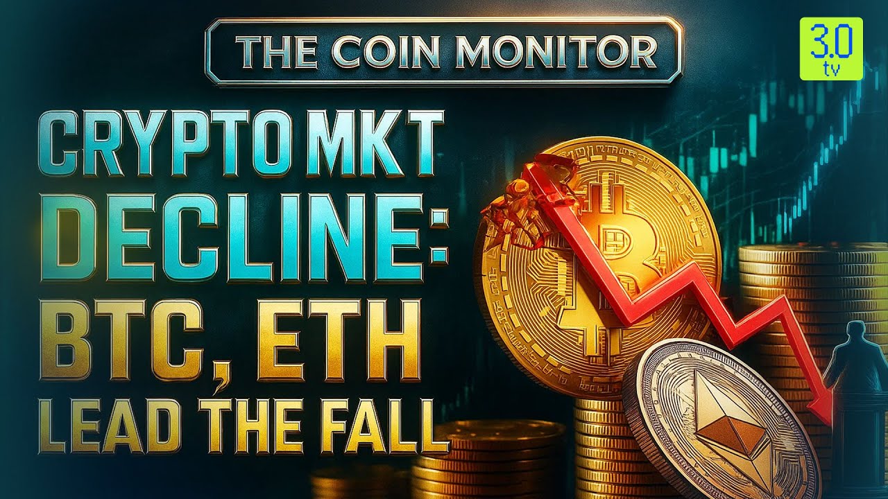 Crypto Mkt Decline: BTC, ETH Lead the Fall | The Coin Monitor | 3.0 TV