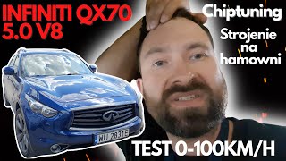 INFINITI QX70 5.0 V8 ‐ chiptuning / strojenie na hamowni by Coobcio Garage testy 0-100 km/h