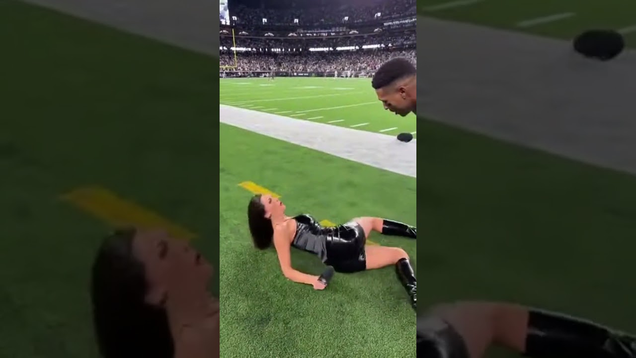 NFL reporter gets smoked with a football on the sidelines interviewing a player 