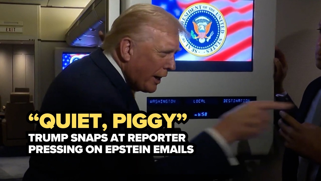 Trump clashes with reporter over Epstein questions | "Quiet, Piggy ...
