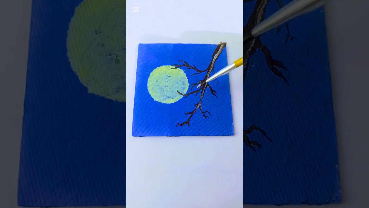 Full moon painting 🎨||easypainting for beginners 