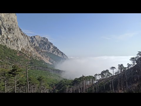 Крым поход: Шаан-кая, место для бейз джампинга, собираем грибы, вид с озера [16 октября 2021]