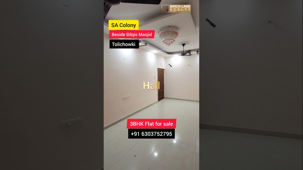 3BHK flat for sale at Tolichowki | Near Al Saba hotel, Bilkis Masjid SA colony | 