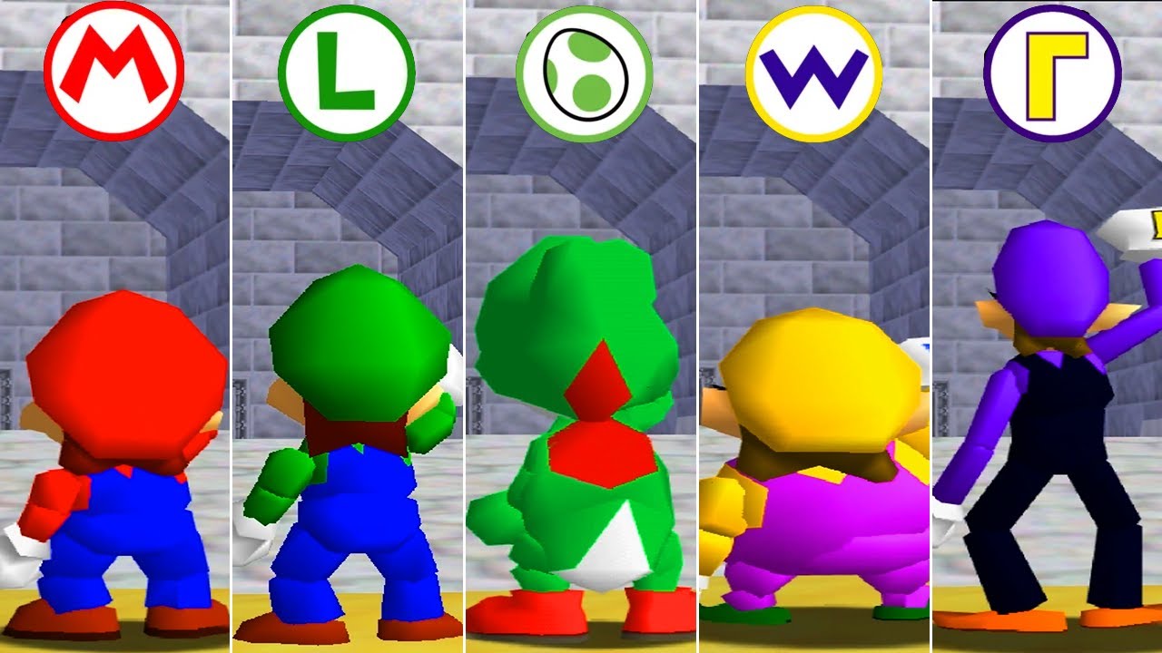 Beating Super Mario 64 with different characters