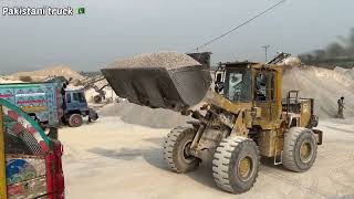 Big Loader On Fire // How Loading crushed stones On a Truck in Pakistan