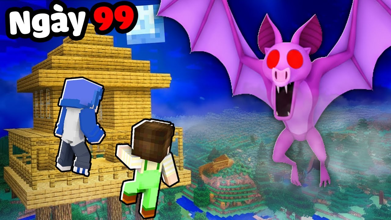 99 Ngày Sinh Tồn Với QUỶ DƠI Giữa Rừng Trong Minecraft