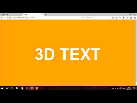 3D TEXT using HTML & CSS || 2017