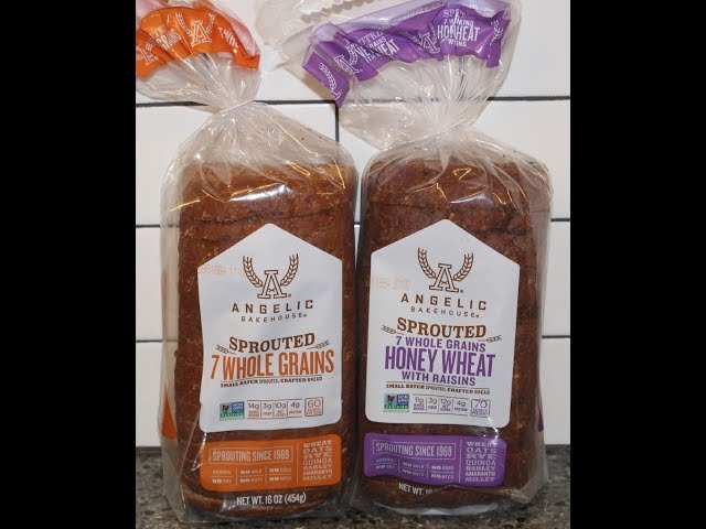 Angelic Bakehouse Sprouted 7 Whole Grains Bread u0026 Honey Wheat with Raisins Bread Review class=