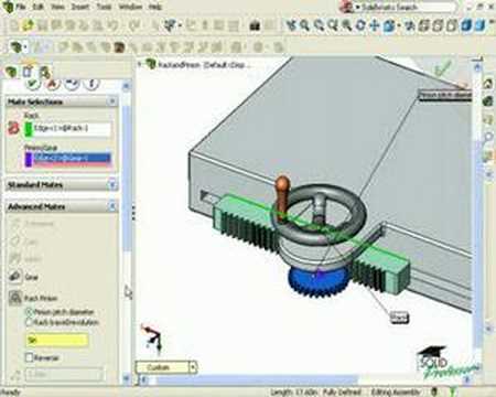 Rack and Pinion Mate - SOLIDWORKS Tutorial