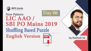 Shuffling Based Puzzle | LIC AAO /SBI PO Mains 2019 - Reasoning in English | (Day -06)
