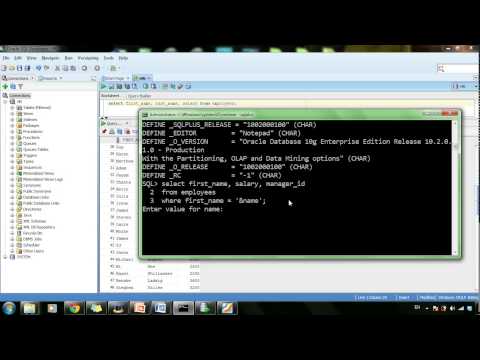 ORACLE SQL 14: Define Variables, &, &&