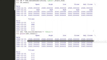 Python Pandas Fillna FFill Quick Demo | 2017