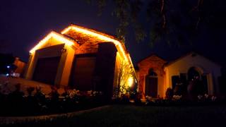 Hanging Christmas Lights in 30 seconds. Time Lapse