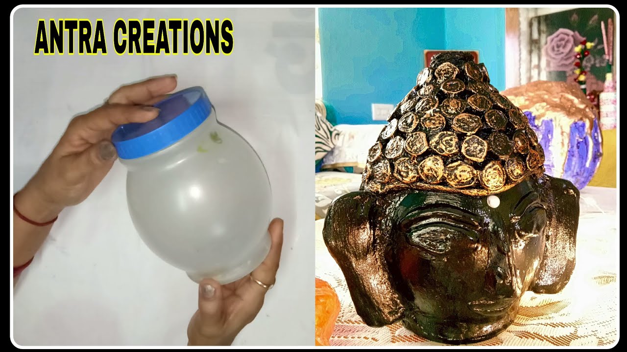 Best Out Of Waste || Creating a Buddha Face Statue from Plastic Bottle || Bottle Craft