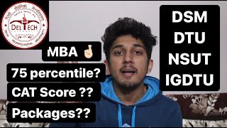 2022 DTU MBA Admission critera/ eligibility/ cutoff/ packages (CAT)