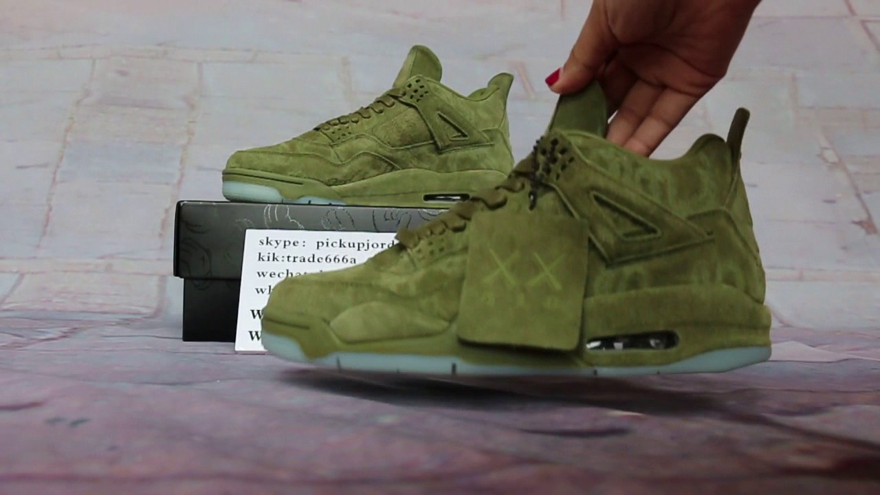 green jordan 4 kaws