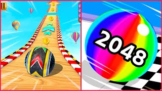 🥎Ball Run 2048 vs Tram Rolling Ball Adventure | Dual Gameplay Fun (Empire Gaming) screenshot 4