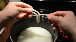 How to make homemade string cheese from mozarella - DIY guide 1080p