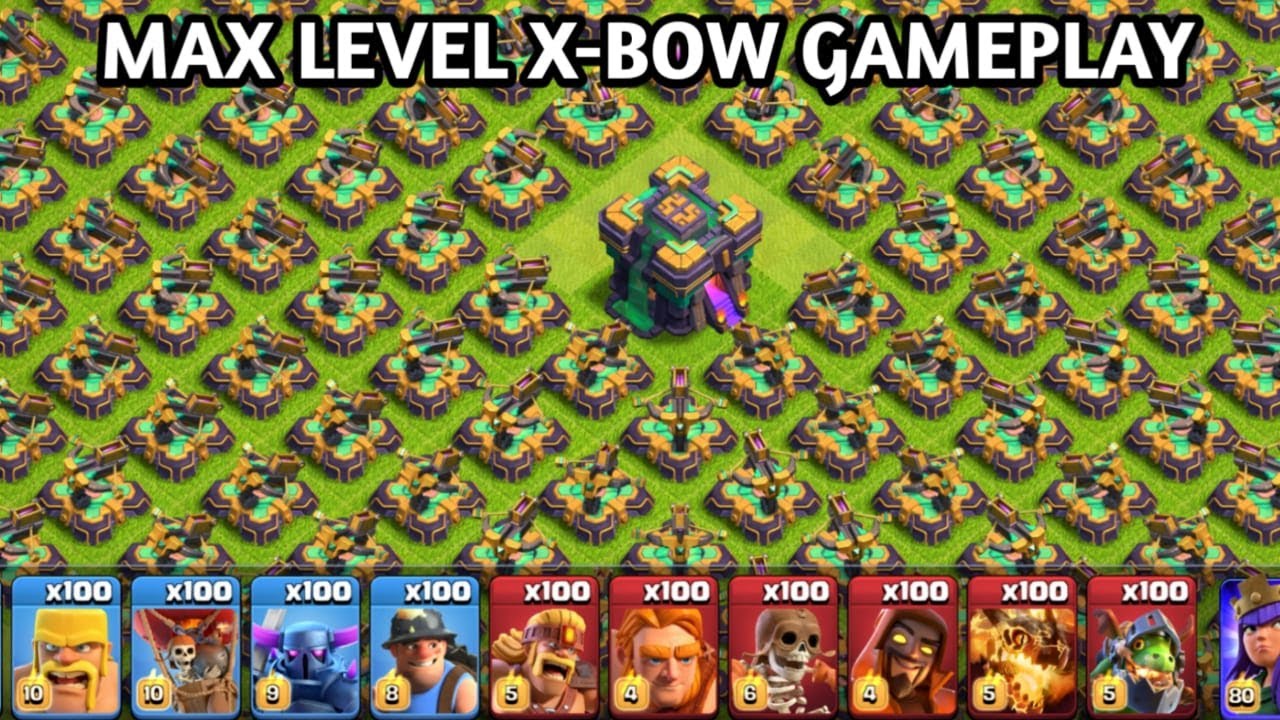 Full Base XBOW Challenge Troops Gameplay Coc Clash Of Clans