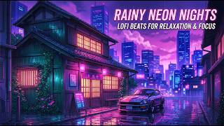 🌧️ Ultimate Japanese Rain Night Lofi Sakura Neon Study Relax Sleep Focus