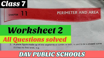 DAV class 7 maths chapter 11 worksheet 2