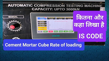 Cement Mortar Cube Rate of loading || As per IS CODE 4031 (Part 6) :1988