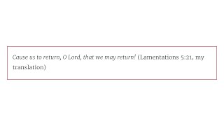 Solid Joys (January 29): Caused to Return // Devotional by John Piper