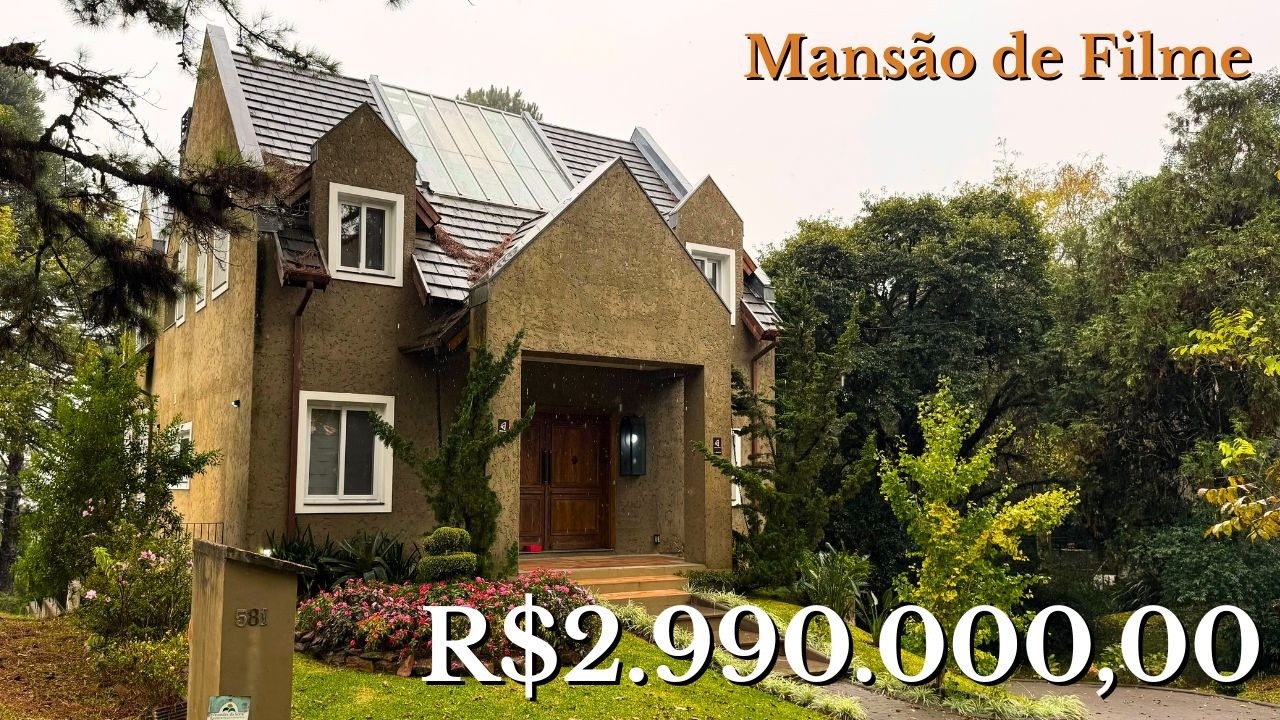 Casa CINEMATOGRÁFICA em Canela | Estilo EUROPEU, Quintal Privativo e 5 Dormitórios!