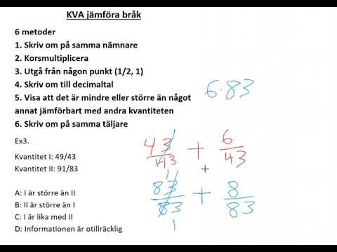 Video: Hur korsmultiplicerar man och jämför bråk?